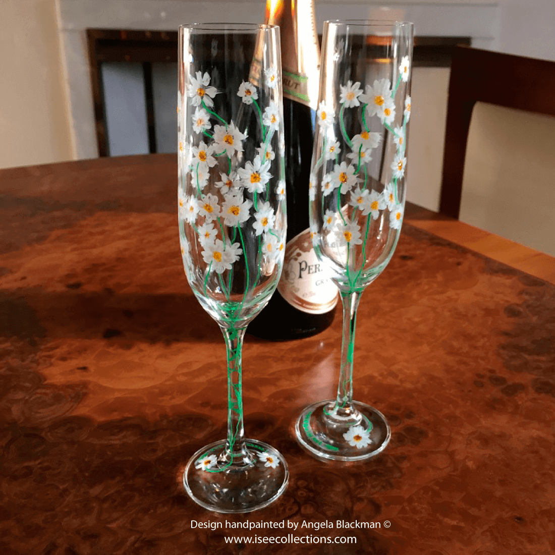 two champagne glasses