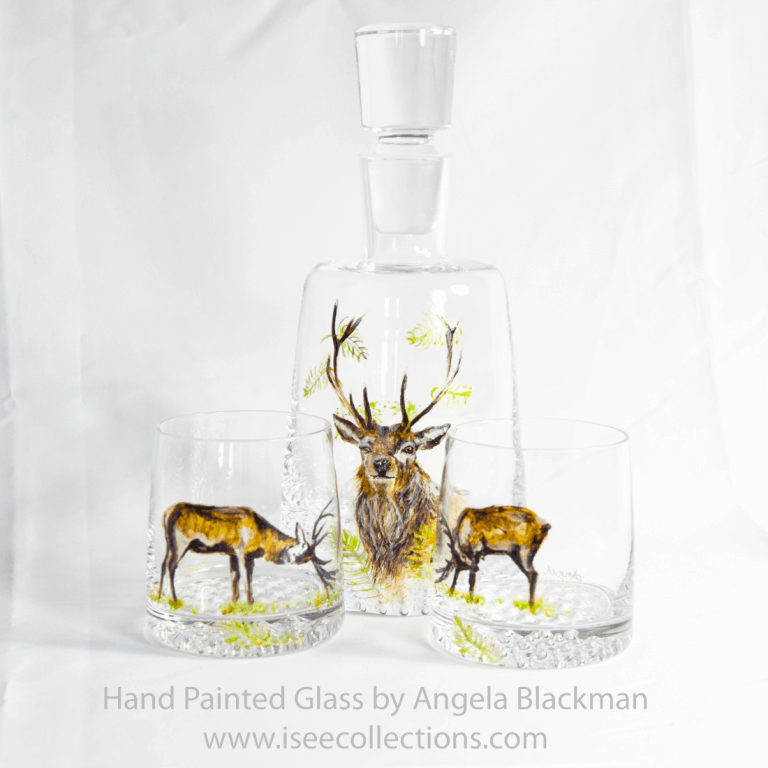 hand painted decanter set
