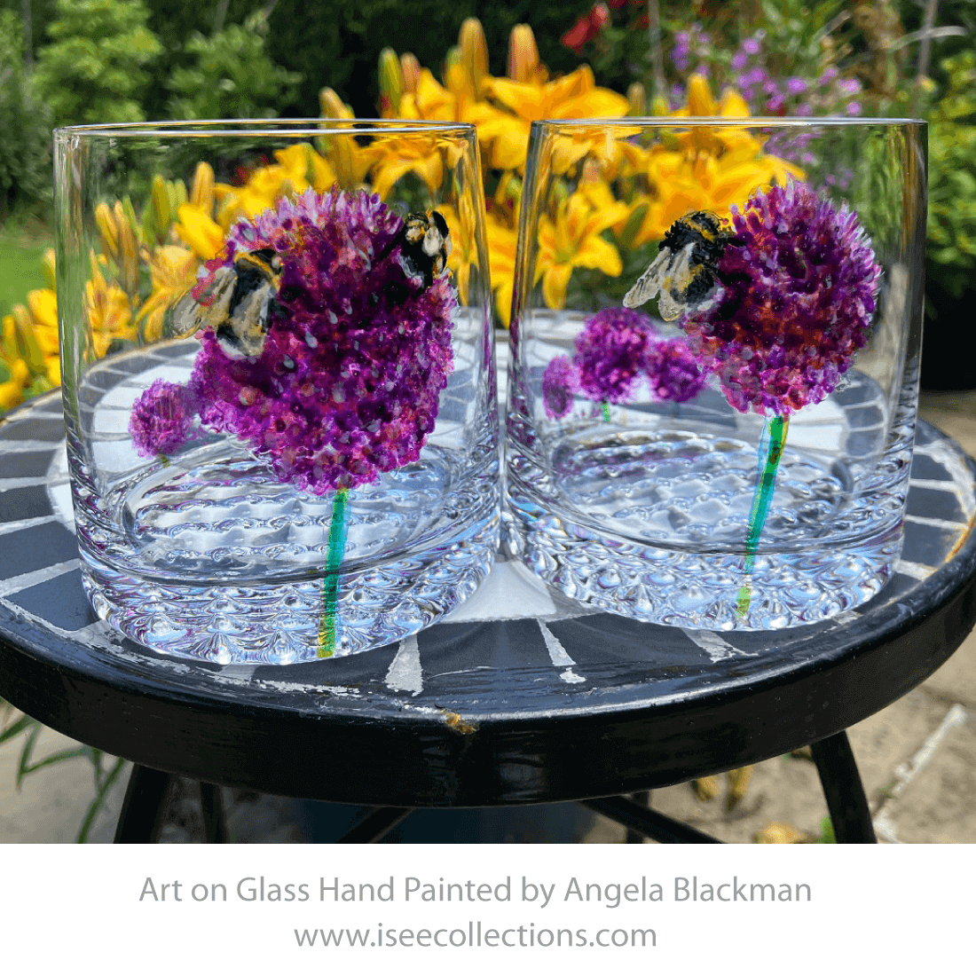 hand painted glassware