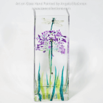 “Dragonfly Meadow” Hand Painted Glass Vase