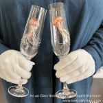 Jellyfish – pair of Champagne flutes