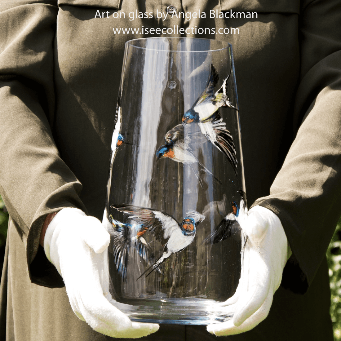 hand painted glass vase
