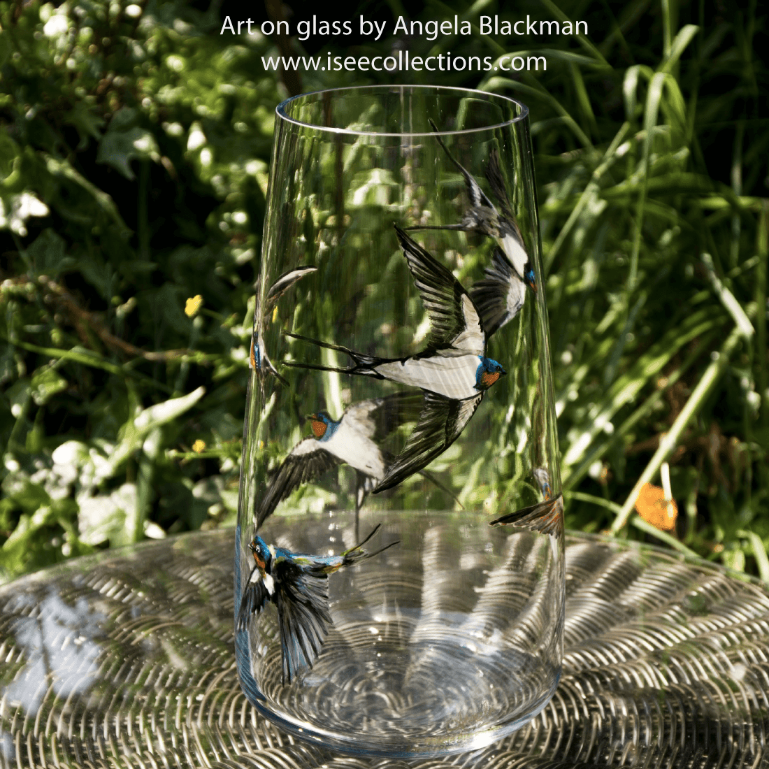 hand painted glass vase