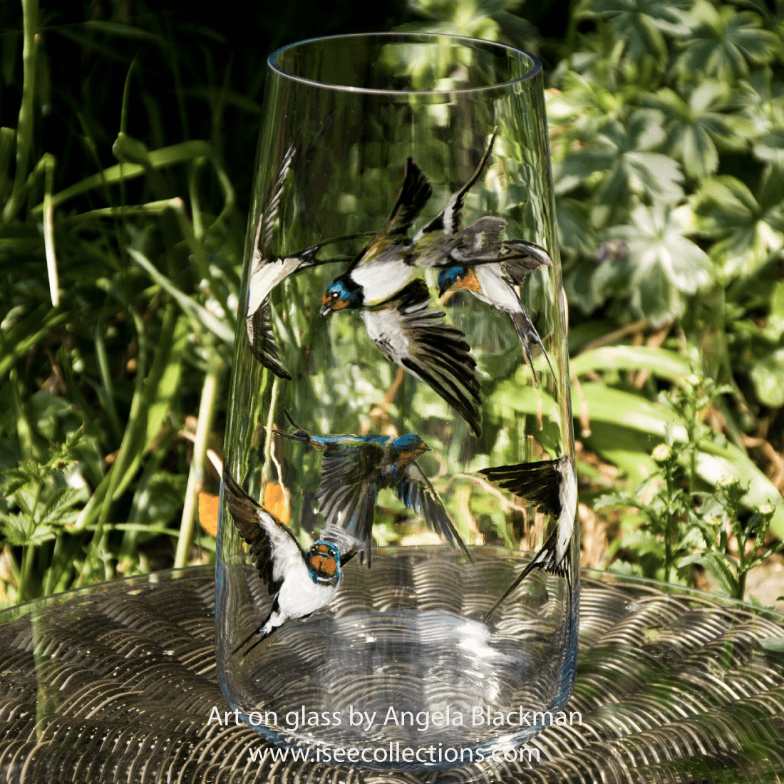 hand painted glass vase