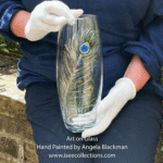 hand painted glass vase